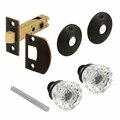 Prime-Line Passage Door Latch Set, Glass Knob with Latch Bolt Bronze Finish, Vintage E 28327